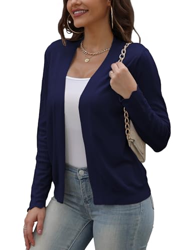 Image of VOIANLIMO Womens Cardigan Lightweight Open Front Knit Long Sleeve Cardigans Sweaters for Women