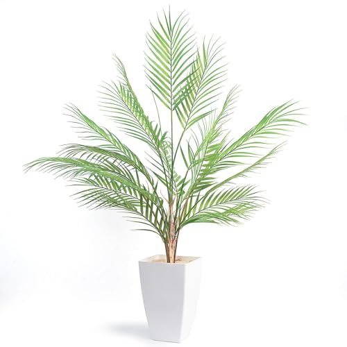 【高さ約100㎝】WillingYou フェイクグリーン 人工 観葉植物 フェイク 大型 熱帯ヤシの木 鉢付き おしゃれ インテリア 雑貨 世話いらず 水やり不要 玄関 オフィス ホーム ホテル デコレーション ギフト 向け 結婚式 新築祝い 母の日 父の日