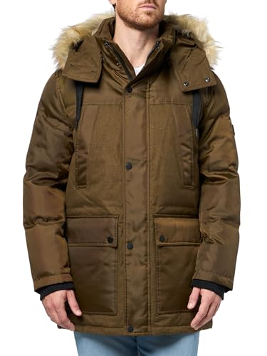 Image of Andrew Marc Men's Outerwear Tripp Mixed Media Faux Fur Hooded Parka