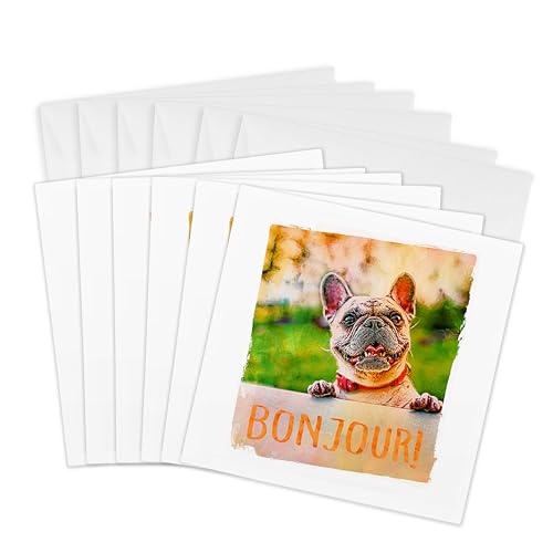 Cartes de vœux bouledogue français 3dRose finies les invitations banales et ternes
