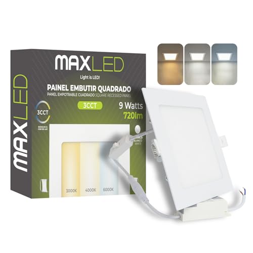 Maxled, Light is Led! 9 W LED-inbouwspot 230 V, 145 mm, 720 lm spotlights, taklampor, dimbaar, 3 000–6 000 K, varm, varm, neutralvit, kud vit, ultra-traplatt, taklampor, gatmaat, 135 mm, aluminium