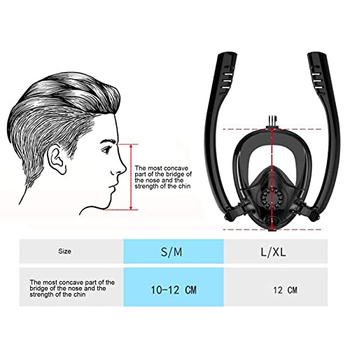 Máscara de snorkel facial completa GeRRiT, equipo de snorkel para adultos y jóvenes, set seco con tubos dobles para respirar y soporte para cámara, máscara de buceo antiempañante miniatura 6