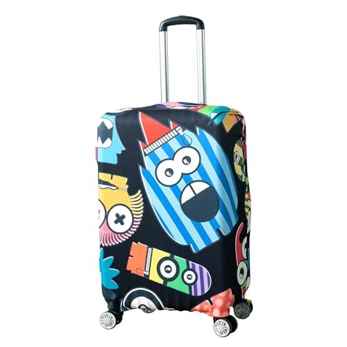Image of HOKIPO Suitcase Covers for Trolley Suitcase, 220gsm Durable and Washable, Large (26-27inch) - Funny Monsters (AR-6345-D9)