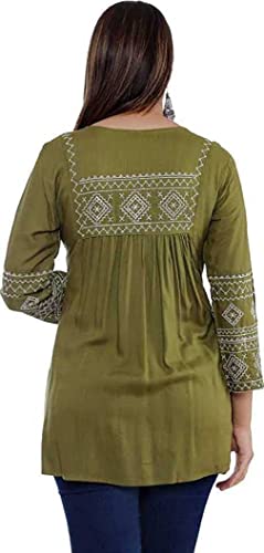 Image of Kartik Fashion Women Rayon Embroidered Regular Top