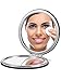 OMIRO Compact Mirror, Round PU 1X/3X Magnification,Ultra Portable for Purses and Travel (Black)