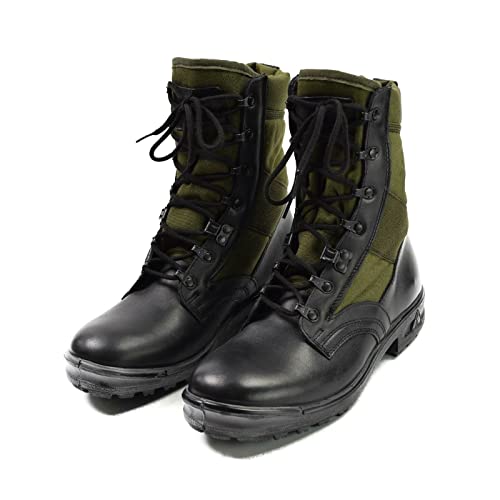 Original German Army Jungle Boots For Men - BALTES Black/Green Men’s Military Boots - Leather Combat Boots Men3