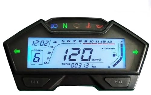 Compteur vitesse moto 12V 13000 tr/min avec odomètre tachymètre
