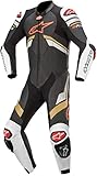  Alpinestars GP Plus V3 1-Teiler Motorrad Lederkombi Schwarz/Weiß/Gold 60
