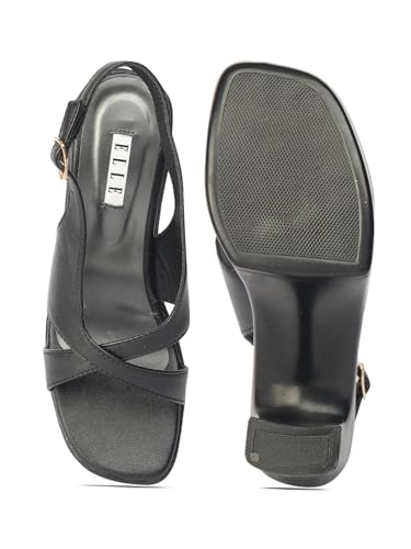 Image of ELLE Women Classic Platform Heel Sandal with Buckle details