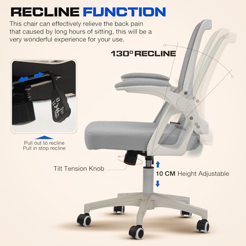 DROGO Premium Ergonomic Office Chair for Work from Home, High Back Computer Chair with Breathable Mesh, Adjustable Seat, Rocking & Winged Back |... - Image 6