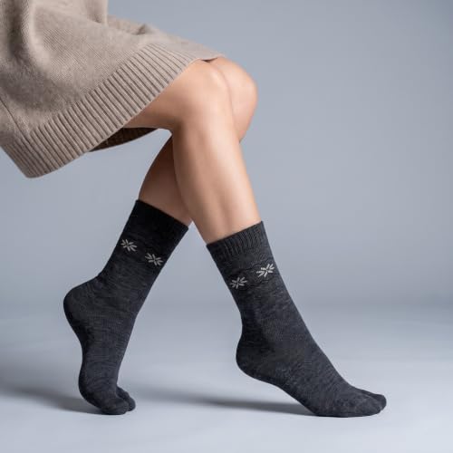 Image of RC. ROYAL CLASS Women Woolen Winter Wear Thermal Thumb Socks, Calf Length Terry Thick Towel Cushioned, Warm & Cozy Thermal Thumb Socks For Women (Pack of 3 Pairs)