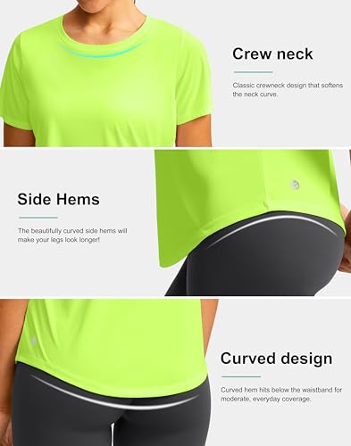 Image of Women's Short Sleeve Workout Shirts UPF 50+ Sun Protection T-Shirts Quick Dry Breathable Gym Running Hiking Tops for Women