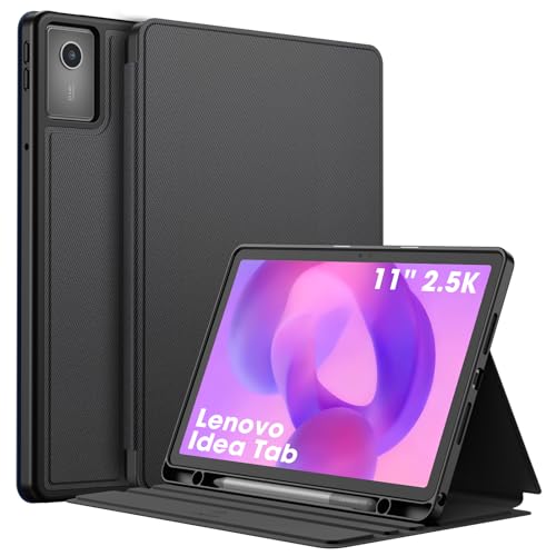 Fintie Hülle mit Stifthalter für Lenovo Idea Tab 11 Zoll 2025 (TB-336ZU/ TB-336FU), Slim TPU Folio Tablet Schutzhülle mit Auto Schlaf/Wach Funktion & Standfunktion, Schwarz