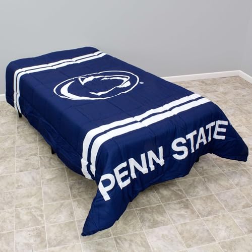 Image of College Covers Everything Comfy Penn State Nittany Lions Reversible Big Logo Soft and Colorful Comforter, Twin