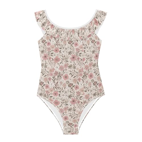 Maillot de bain filles doux avec finitions haut de gamme fleuries