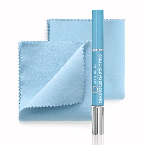 CONNOISSEURS The Dream Team Diamond Cleaning Kit for Maximum Diamond Sparkle, Diamond Dazzle Stik- Advanced Diamond Cleaner Plus 2 Diamond Dazzle Cloths, .05ml, 3 Piece Kit