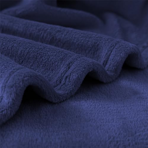 Good Nite Coperta Pile Singolo 150 * 200 Cm - Coperta Plaid Super Morbida, Calda Invernale, Per Plaid Divano, Copriletto, Blu Navy - 5