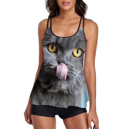 Maillot de bain tankini dissimulant les rondeurs avec short de garçon