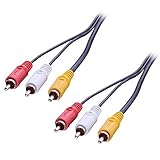 Câble Premium avec prises or 3x RCA (Cinch) mâle vers 3x RCA (Cinch) mâle
