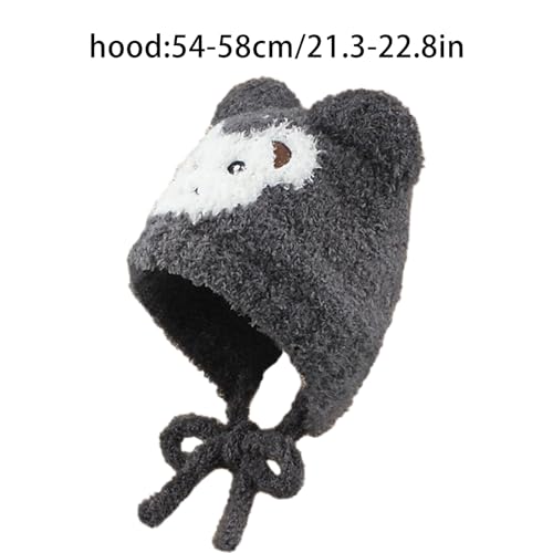 Cartoon Bear Hat Girls Headgear for Outdoors Furry Skiing with Large Furry Ears Winter for Skiing Camping3