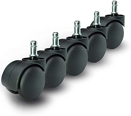 Image of Black Chair Wheeel Pin Type Easy to Operate Haevy and 360-Degree Rotet Wheel(Set of 1 /5 Pcs)