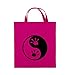 Comedy Bags - Yin Yang - Frosch - Jutebeutel - Kurze Henkel - 38x42cm - Farbe: Pink/Schwarz