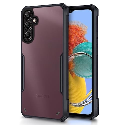 Image of Outlouders Back Cover for Samsung Galaxy A34 5G | Ultra Hybrid Transparent | Full Camera Protection | Raised Edge | Crystal Clear Bumper Case(Black)