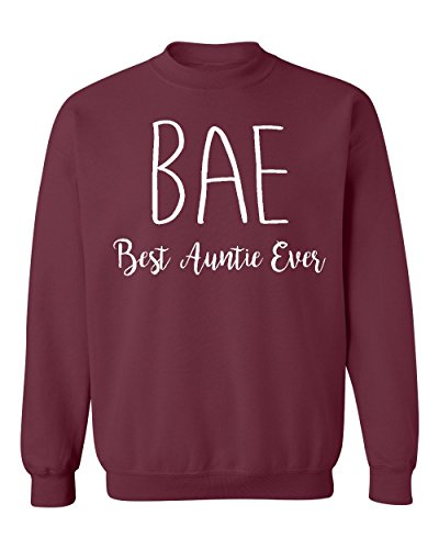 Image of Promotion & Beyond P&B BAE Best Auntie Ever Funny Crewneck Sweatshirt, Maroon, XL