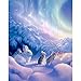 Price comparison product image Artwork Rabbit Animal Aurora Borealis Canvas Wall Art Northern Lights Poster Prints For Living Room Decor50x75cm