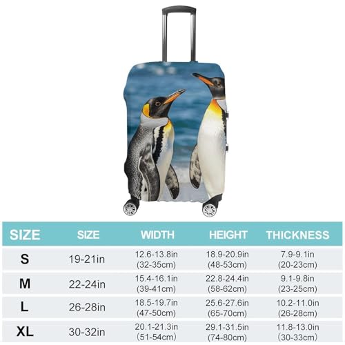 Penguin And Sea Luggage Cover, Washable Elastic Suitcase Cover Protector Fit 18-32 Inch Luggage2