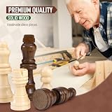 Peradix Zestaw szachowy, drewniana magnetyczna szachownica | 2 ekstra królowa, składana szachownica 30 x 30 cm do przechowywania, zabawki i gry dla dorosłych i dzieci, zestawy zabawek edukacyjnych