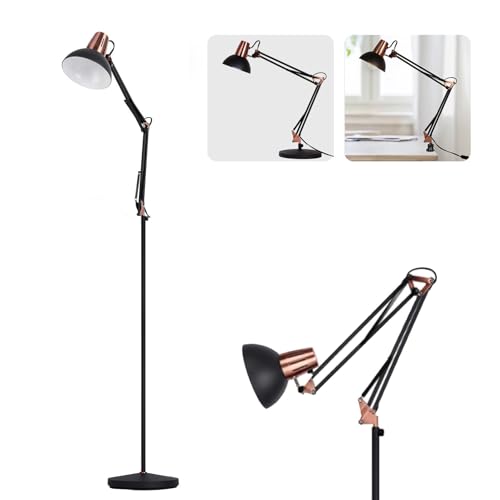 FIRVRE Lampada da Terra a LED, Piantana Girevole in Metallo Retrò, 3 Modalità di Utilizzo -...