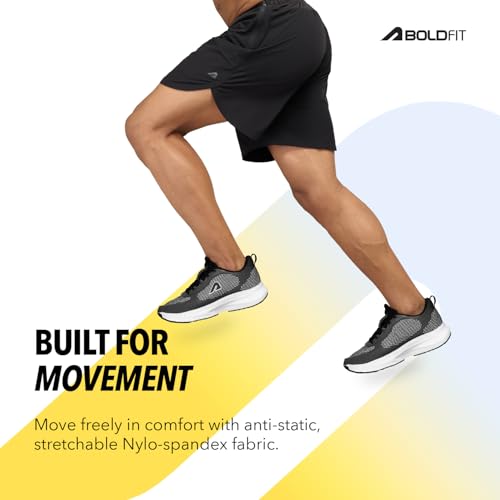 Image of Boldfit Shorts for Men Running Men Shorts Relaxed Fit Gym Shorts for Men Workout, Training Lightweight Shorts for Men Sportswear & Outdoor Nylon Spandex Quick Dry Mens Shorts Gym Shorts