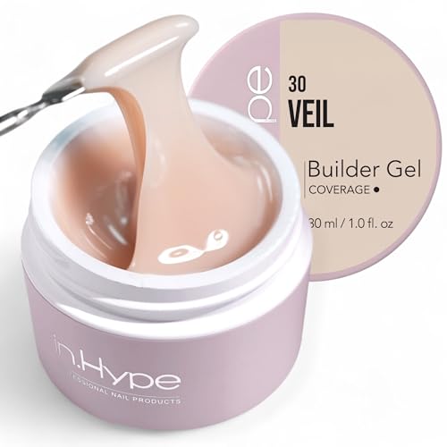 IN.HYPE UV/LED Professional Hard/Builder Gel for Nail Extension/Strengthening/Overlays File Off (Veil #30)