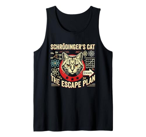 El plan de escape del gato de Schrodinger, divertida ciencia de la física cuántica Camiseta sin Mangas