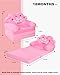 MOONBEEKI Kids Couch Fold Out, Foldable Princess Chair for Toddlers 1-3, Kids Furniture for Playroom, Gift for Birthday Christmas and Halloween（Pink）
