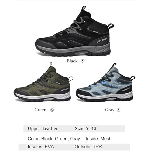 Men's Suede Stitching Outdoor Hiking Boots Comfortable Anti-Collision Round Toe Platform Non-Slip Hiking Outdoor Travel Tactical Boots Trekking Trail Shoes3