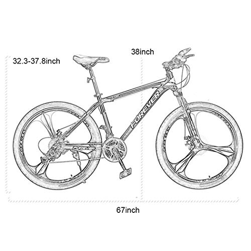 JLRTY Mountainbike Mountainbike, Carbon Steel Rahmen Männer/Frauen Hardtail Fahrräder, Doppelscheibenbremse Und Vorderradgabel, 26-Zoll-Speichenrad (Color : Green, Size : 24-Speed) – Bild 3