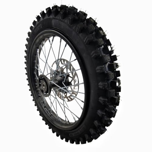CLEO 70/100-17 Front Wheel Rim Tire Assembly for 110cc-200cc Dirt Bike taotao TTR SSR CRF Apollo 15mm axle Includes 200mm Brake disc