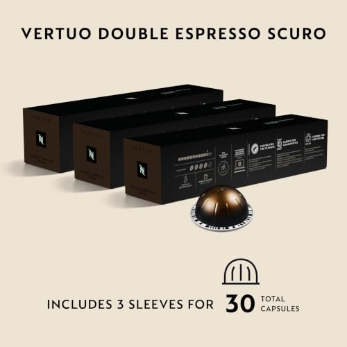 Image of Nespresso Vertuo, Double Espresso Scuro, Dark Roast, Espresso Pods, 30 Count (Pack of 10)