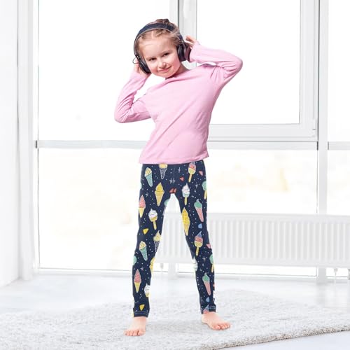 Polka Dot Cute Ice Cream Girls Casual Leggings for Kids Printed Long Pant Bottoms Stretch and Soft4