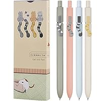 UIXJODO 5-Pack Gel Pens, 0.5mm Fine Point Black Ink Pens with Silicone Grip and Metal Clip