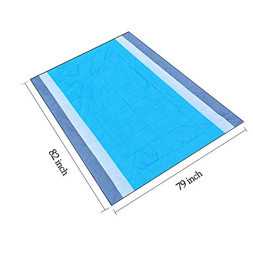 Mumu Sugar Sand Free Beach Mat Oversized 82" X79" Sand Proof Beach Blanket Outdoor Picnic Mat for Travel, Camping, Hiking and Music Festivals-Lightweight Quick Drying Heat Resistant