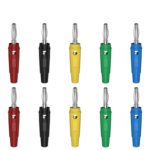 Fiche banane 4mm cuivre vissée soudée connecteur haute intensité isolé rouge noir J.10018