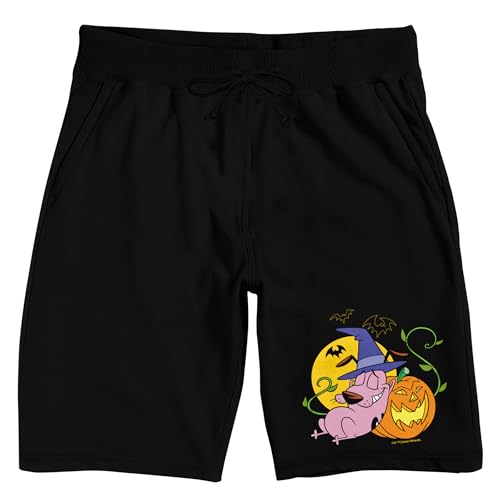 Bioworld Courage the Cowardly Dog Halloween Men's Black Sleep Pajama Shorts
