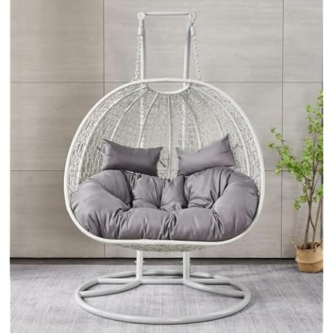 MSZ Light Grey Double Hanging Egg Chair Cover