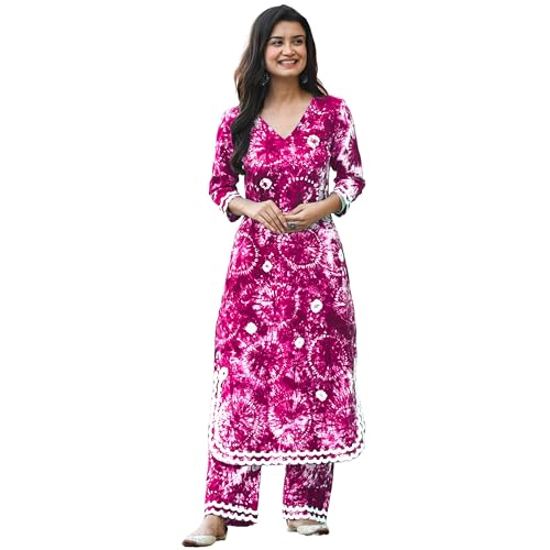 Image of ANNI DESIGNER Women Cotton Blend Kurta Palazzos Set