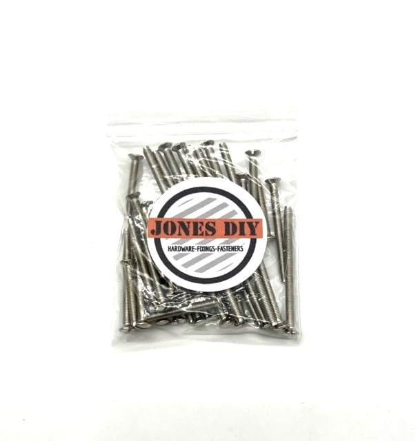 Taskar, viti a testa piatta cromate, lunghezza 40 mm, per piastre piatte di prese elettriche, confezione da 10 pezzi, filettatura M3.5