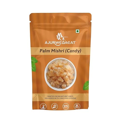 AJURWEDAEAT Palm Mishri Candy – Natural Palm Sugar Crystals (Tal Mishri) | Natural Sweetener | Rich in Antioxidants & Minerals | Boosts Energy, Aids Digestion & Supports Immunity (350 GM - Pack Of 1)