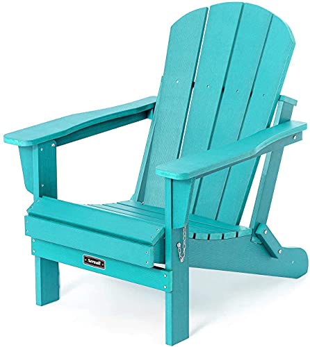Image of RS Enterprises Chair Patio Chairs Lawn Chair Outdoor Chairs Painted Adirondack Chair Weather Resistant- Wooden (2, Blue)